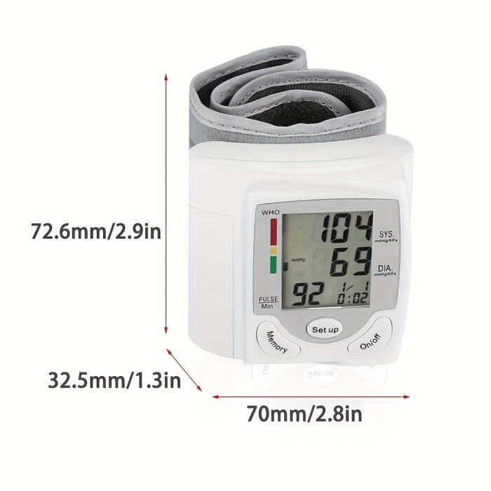 Automatic Wrist Blood Pressure Monitor – Large LCD, Pulse & Irregular Heartbeat Detection - Image 2