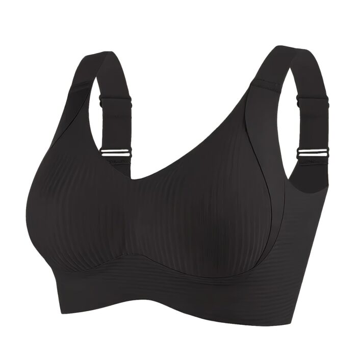 4pcs Seamless Wireless Bras – Full Coverage, Anti-Sag Lift, Ribbed Nylon (Beige/Nude) - Image 11