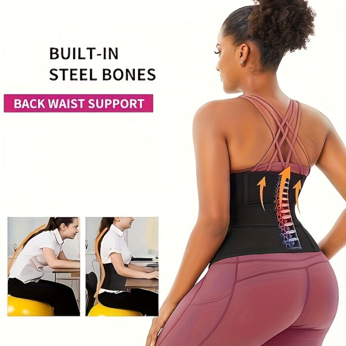 Women'S Neoprene Waist Trainer, 3 Straps Tummy Tightening Fitness Corset Waist Shaper, Tightening Waist Trainer Weight Loss Corset Sweat Belt, Adjustable Corset Waist Belt - Men And Women! - Image 6