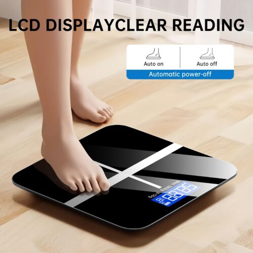 High-Precision Digital Bathroom Scale – 396lb Capacity, LCD Display, KG/LB Switchable