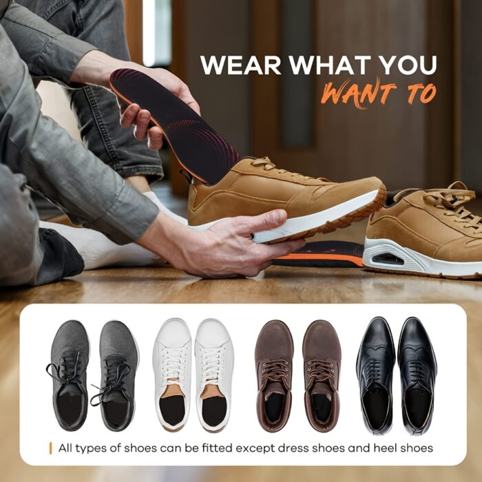 High Arch Support Insoles 300lb+ – Shock-Absorbing Inserts for Flat Feet, Work & Sports - Image 4