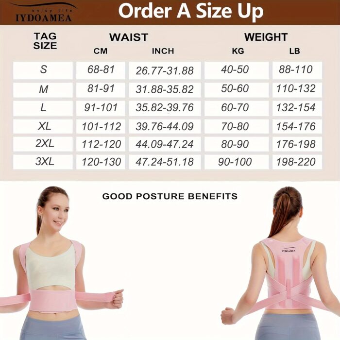IYDOAMEA Posture Corrector – Adjustable Back Brace for Shoulder & Lumbar Support - Image 2