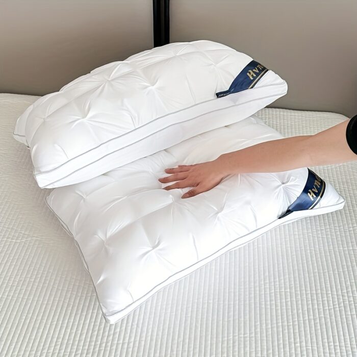 2 Hotel-Quality Luxury Pillows – Neck Support, Soft, Washable, Hypoallergenic - Image 4