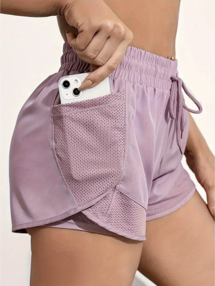 2pcs Women’s Sports Shorts Set – High-Waist, Quick-Dry & Breathable for Yoga & Running - Image 6
