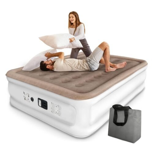 Luxury Air Mattress with Built-In Pump – 18" Double-High, Fast Inflate, 750lb Max (Queen/Twin)