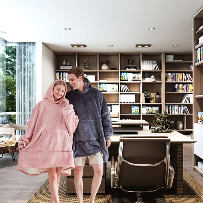Oversized Wearable Hoodie Blanket – Double-Sided with Pockets, Cozy Gift for All Occasions - Image 8