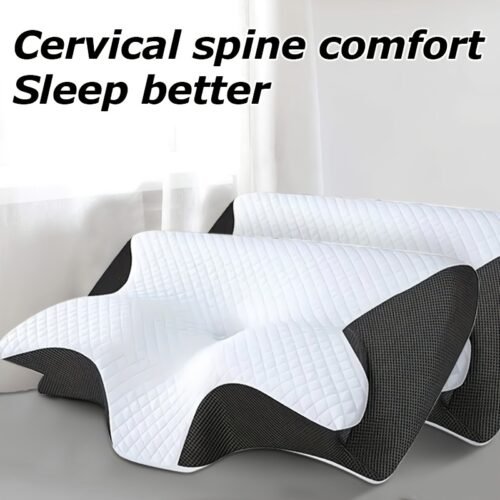 Ergonomic Memory Foam Neck Pillow – Slow Rebound Support for Back & Side Sleepers