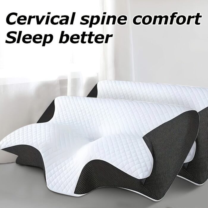 Ergonomic Memory Foam Neck Pillow – Slow Rebound Support for Back & Side Sleepers