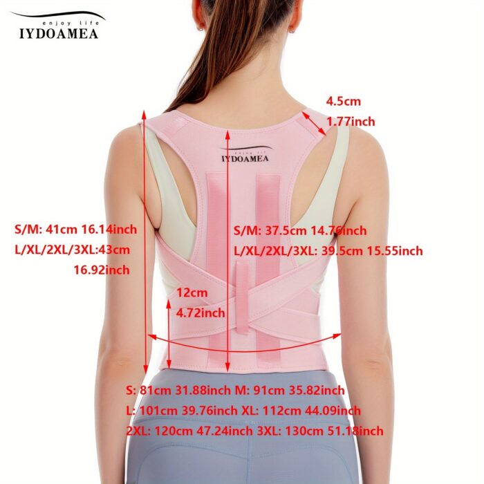 IYDOAMEA Posture Corrector – Adjustable Back Brace for Shoulder & Lumbar Support - Image 7