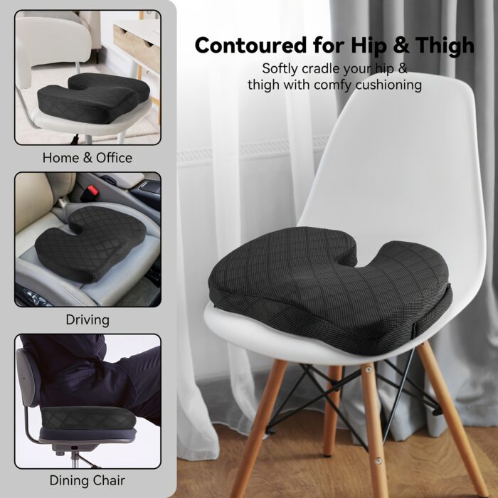 Ergonomic Memory Foam Seat Cushion – U-Shaped Tailbone Support for Office & Car Use - Image 8