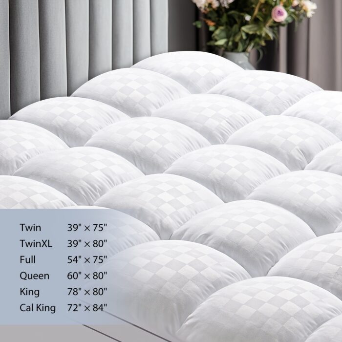 MEWAY Cooling Mattress Topper – Extra Thick Quilted Pad with Deep Pockets, Machine Washable