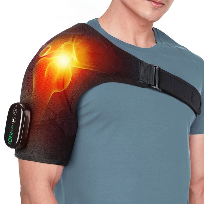 Heated Shoulder Massager – Portable Electric Pad with Vibration & Adjustable Strap - Image 5