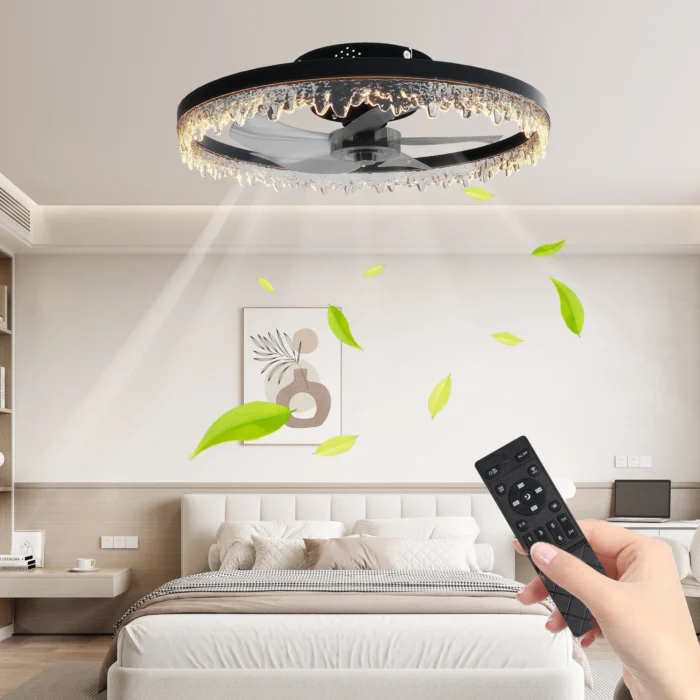 ARLGSITE Modern LED Ceiling Fan – Crystal Edge, Quiet Fan with Remote & APP Control - Image 6
