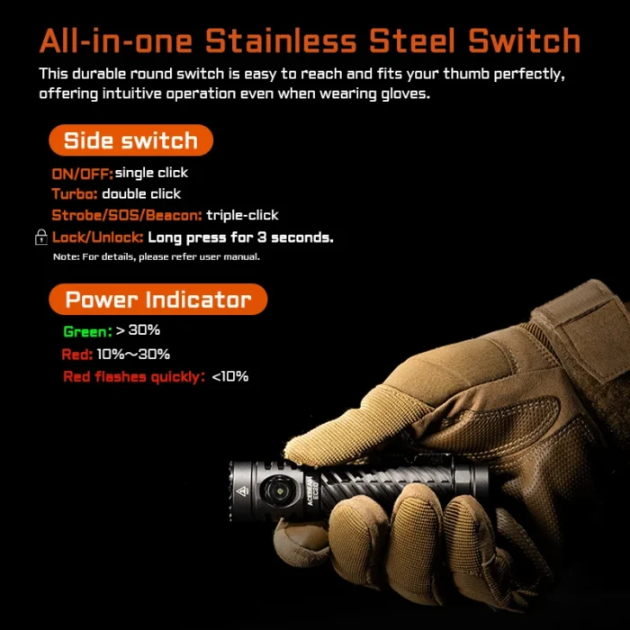 ACEBEAM EC20 LED Flashlight – 2800 Lumens, LUXEON HL4X, Multi-Color EDC with 18650 Battery - Image 5