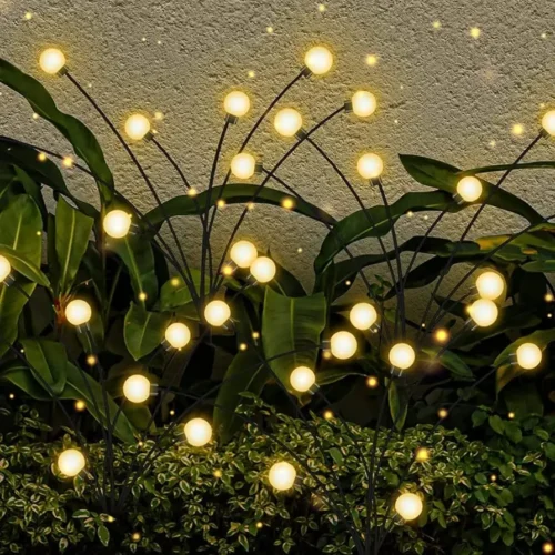 2-Pack Firefly Solar Garden Lights – 16 LED Waterproof Swaying Lights for Patio & Pathway