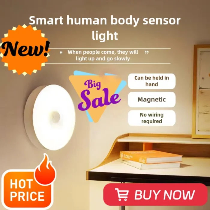 USB Rechargeable Night Light – Energy-Saving Sensor Lamp for Home & Bathroom