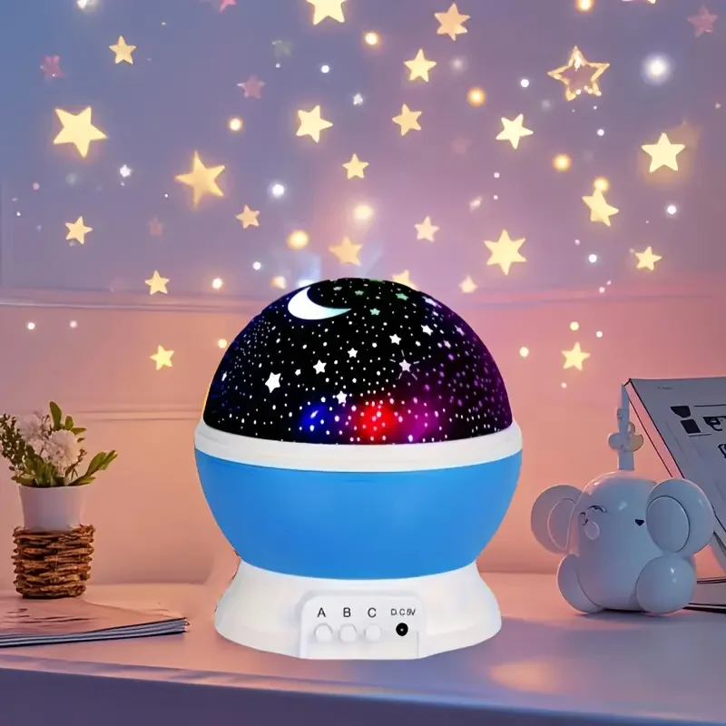 USB Starry Night Light Projector – 360° Rotating with Moon, Stars & 9 Color Modes - Image 3