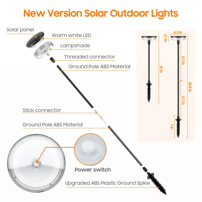 6-Pack Solar Pathway & Garden Lights – Auto On/Off for Lawn, Patio & Walkway Decor - Image 3