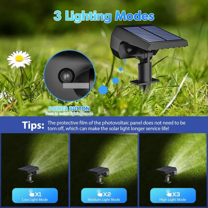 Swiatla 56 LED Solar Lights – IP68 Waterproof Outdoor Spotlights with 3 Modes - Image 4