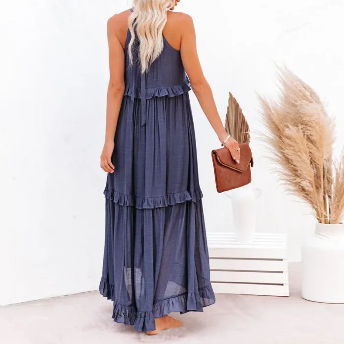 Women’s Elegant Ruffle Maxi Dress – Sleeveless Summer Beach Sundress - Image 20