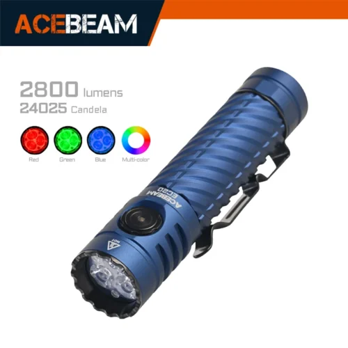 ACEBEAM EC20 LED Flashlight – 2800 Lumens, LUXEON HL4X, Multi-Color EDC with 18650 Battery