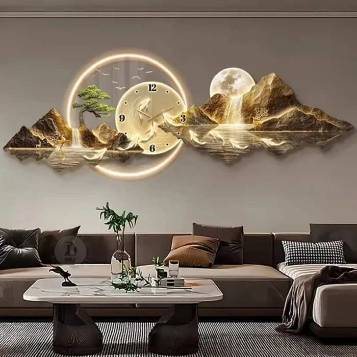 Luxury LED Wall Clock – Silent Minimalist Nordic Design for Living Room Decor - Image 5