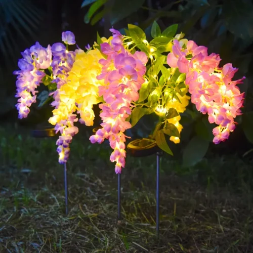 1pc Solar Wisteria Flower Lamp – Waterproof LED Garden Courtyard & Lawn Decoration Light