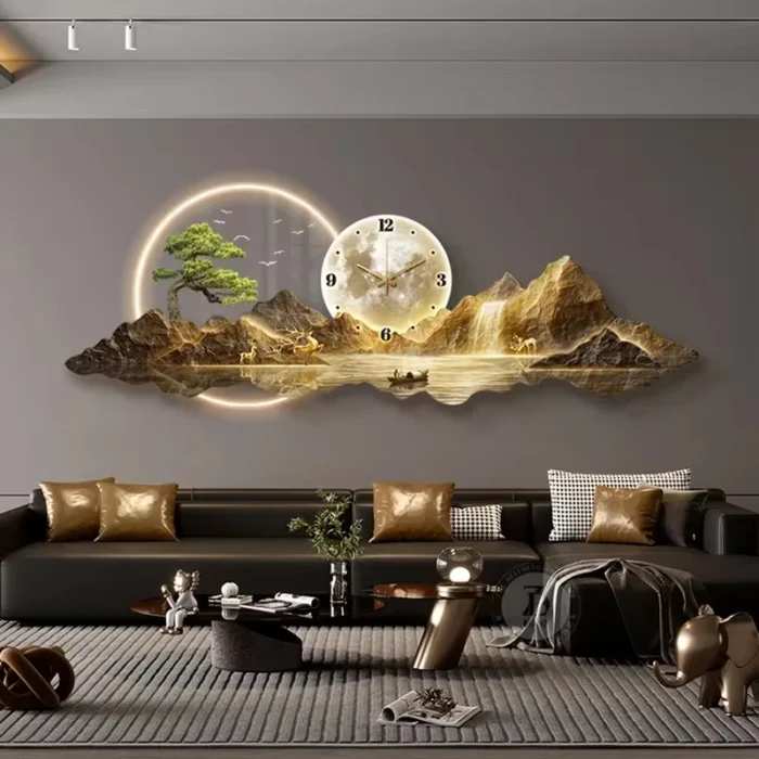 Luxury LED Wall Clock – Silent Minimalist Nordic Design for Living Room Decor - Image 4