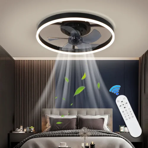 Modern LED Ceiling Fan Light – Silent Embedded Fixture for Living Room & Bedroom