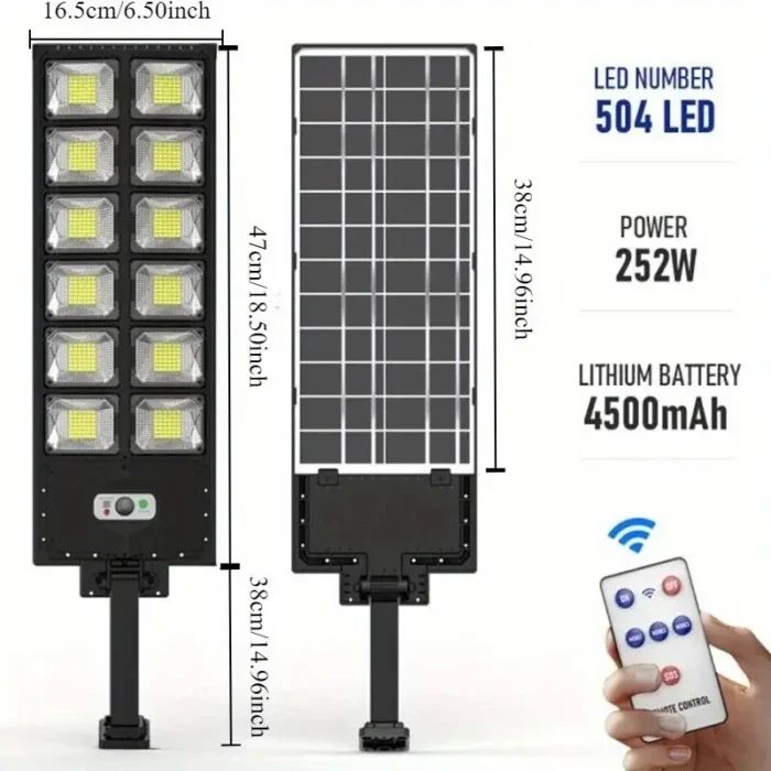 100000LM Ultra Powerful Solar Street Light – Remote Control, IP65 Waterproof Yard Lamp - Image 6