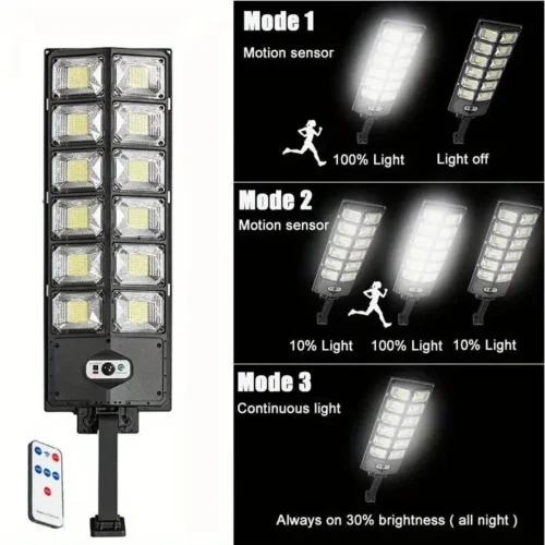 100000LM Ultra Powerful Solar Street Light – Remote Control, IP65 Waterproof Yard Lamp