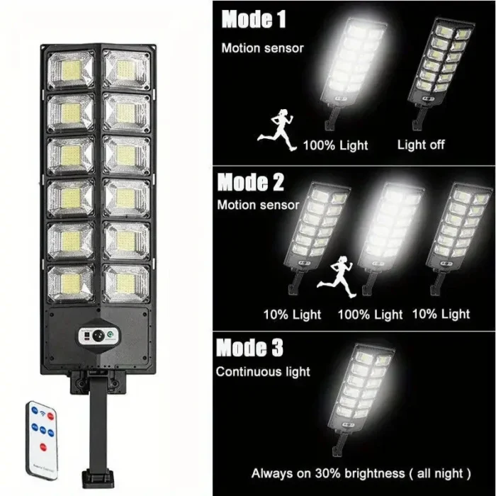100000LM Ultra Powerful Solar Street Light – Remote Control, IP65 Waterproof Yard Lamp