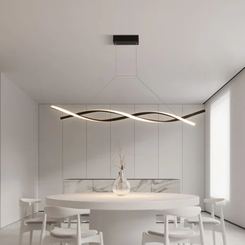 Modern Black Pendant Light – Clear Glass Farmhouse Fixture for Kitchen Island & Dining Room