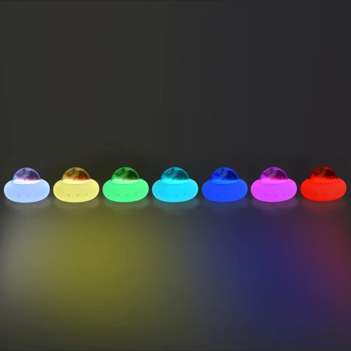 Silicone Pet Spaceship Night Light – USB Rechargeable LED Bedside Lamp with Colorful Glow - Image 5