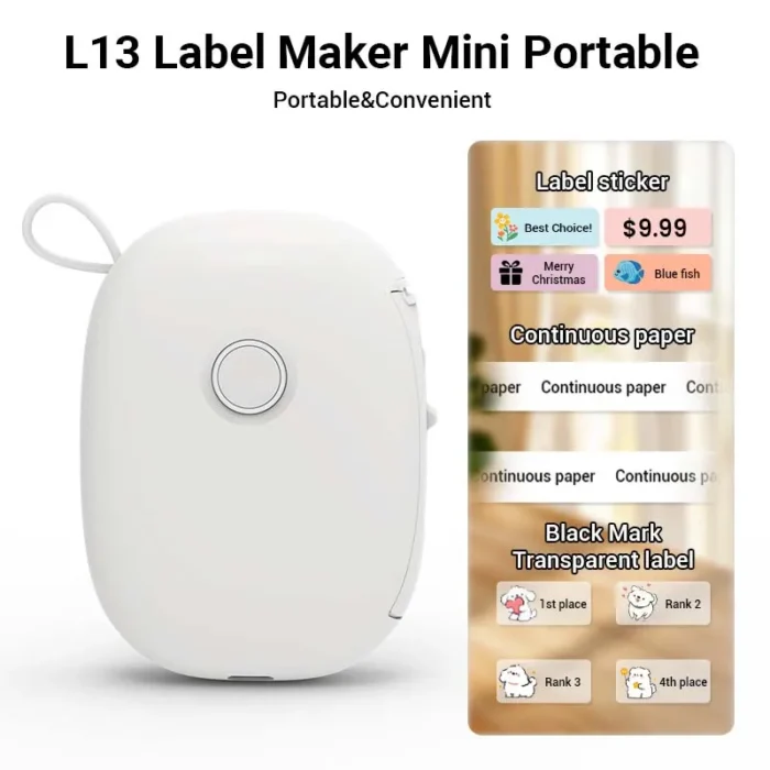Mini Bluetooth Thermal Label Printer – Wireless Pocket Sticker Maker with 1 Roll Label Paper - Image 2