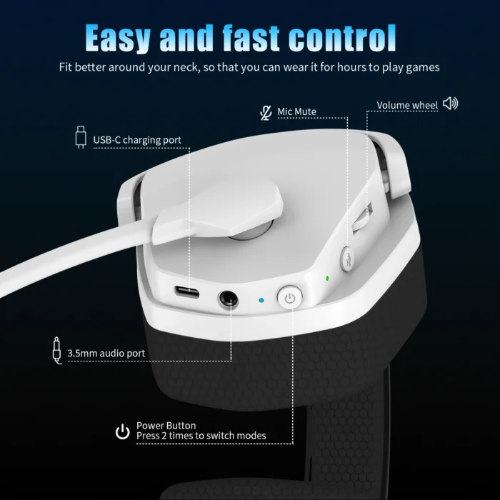 NUBWO G06 Wireless Gaming Headset – 7.1 Surround, ENC Mic, PC/PS4/PS5 - Image 4