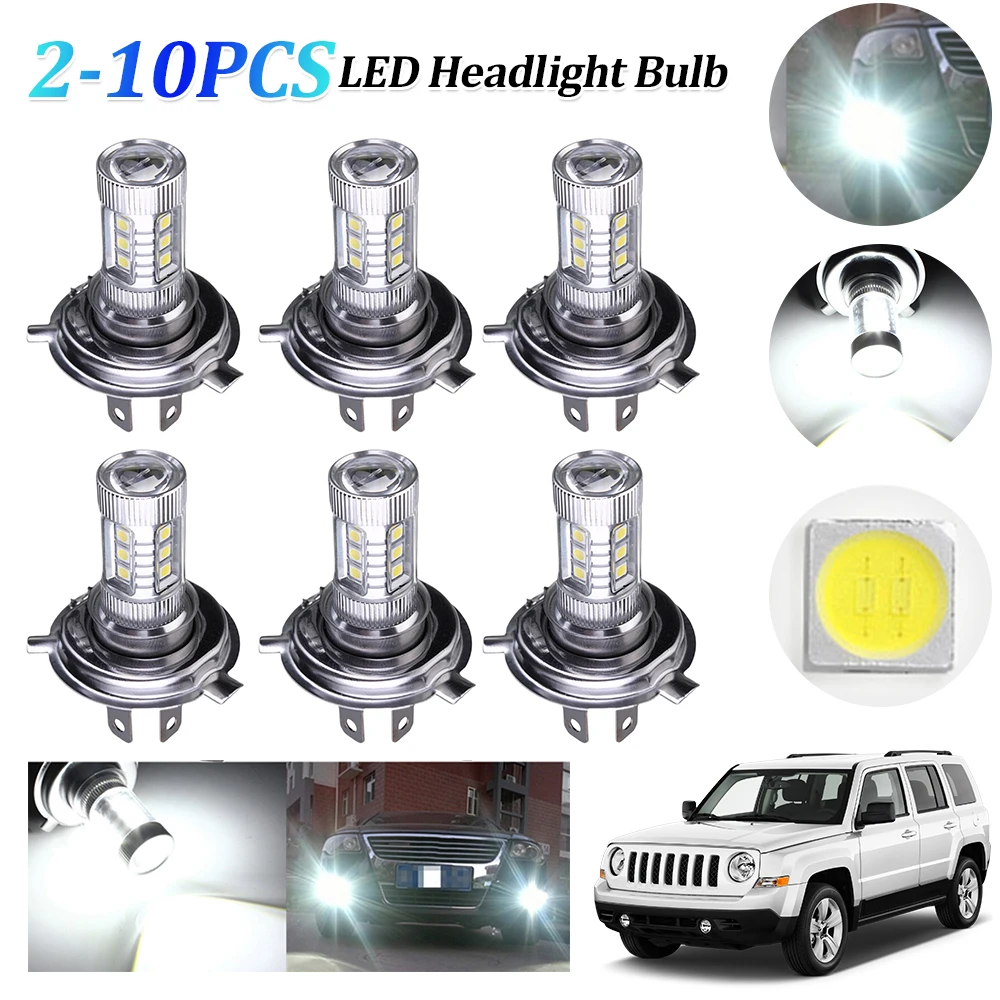 H4 LED Headlight Bulb – 80W 6000K Super White, High/Low Beam, IP67 Waterproof 12V - Image 2
