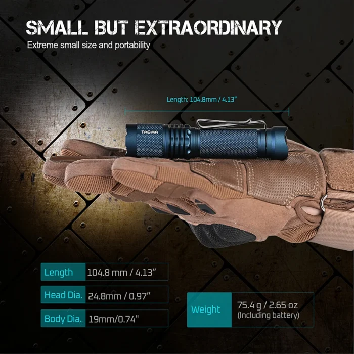 ACEBEAM TAC AA2.0 EDC Flashlight – 900 Lumens, 360m Beam, SFT-25R LED Torch - Image 4