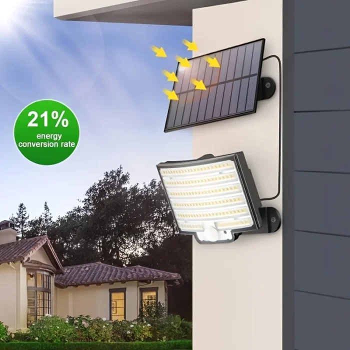 Solar Motion Sensor Light – LED Security Flood Lamp with Remote for Outdoors - Image 2