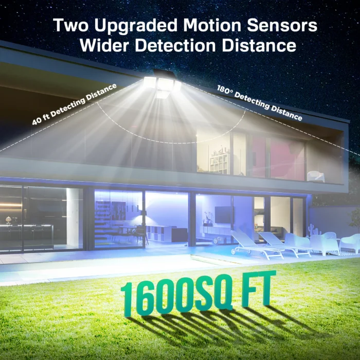 Solar Outdoor Lights - 3000LM 188 LED Motion Sensor Lights Solar Flood Security Lights for Backyard Yard Patio - Image 3