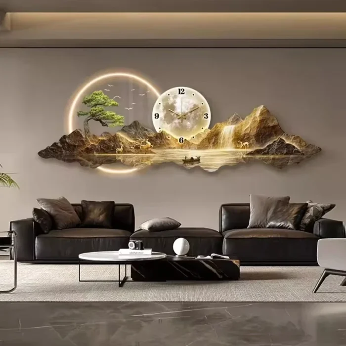 Luxury LED Wall Clock – Silent Minimalist Nordic Design for Living Room Decor - Image 6