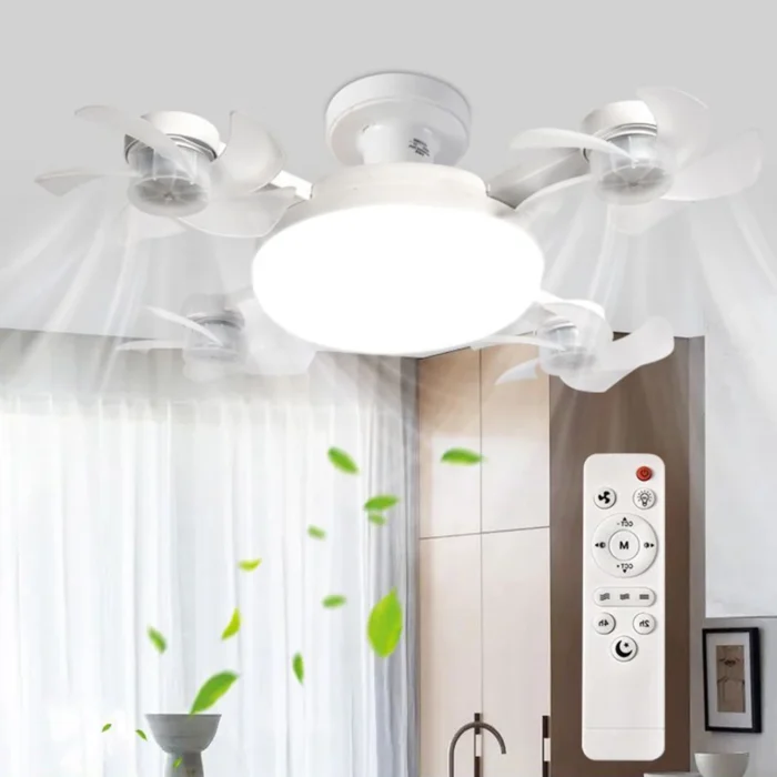 Drone Fan with LED Light – Remote Control Silent Ceiling Fan, E27 Universal Dimming - Image 2