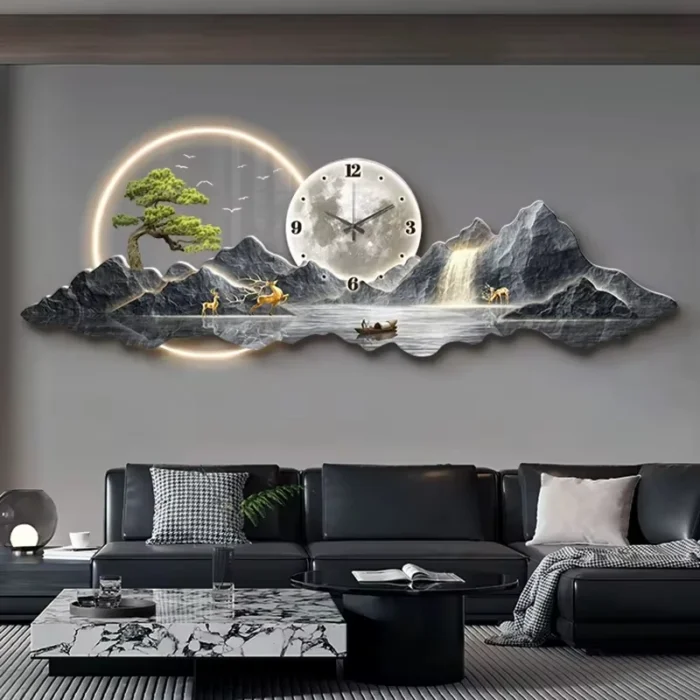 Luxury LED Wall Clock – Silent Minimalist Nordic Design for Living Room Decor - Image 3