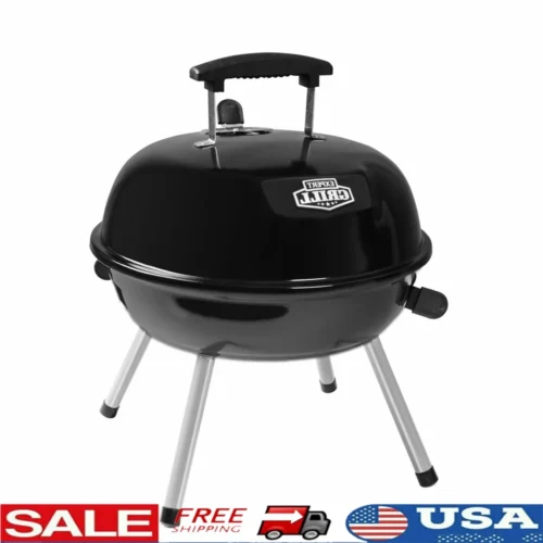 14.5" Portable Charcoal Grill - Tabletop Dome Design with Adjustable Vents for Camping & Picnics