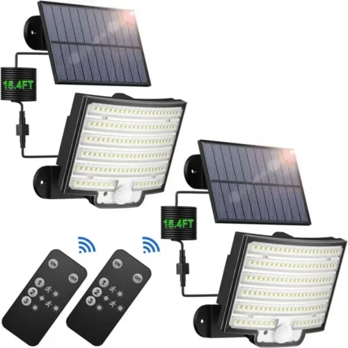 Solar Motion Sensor Light – LED Security Flood Lamp with Remote for Outdoors