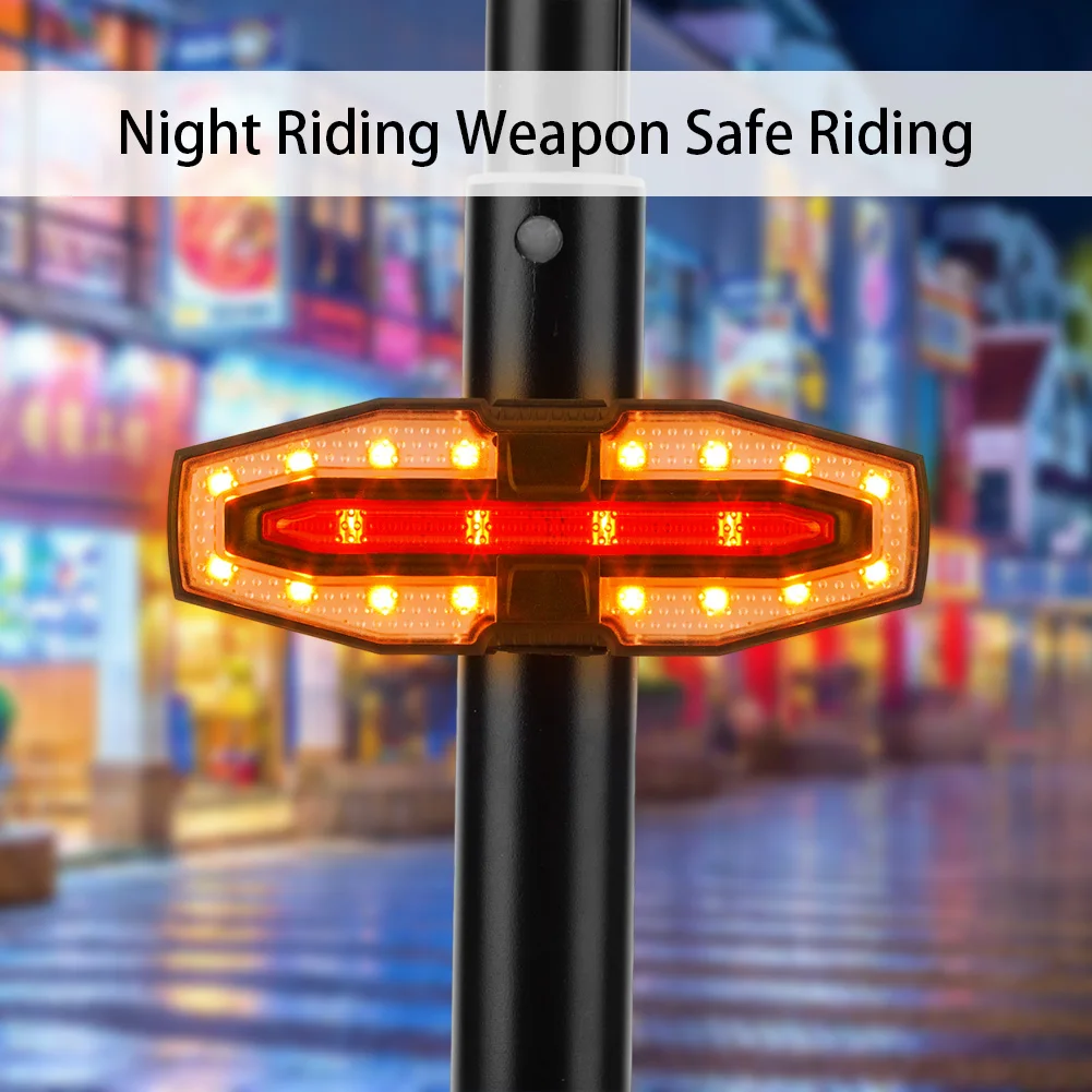 USB Rechargeable E-Scooter Tail Light – LED Warning Lamp with Remote, Waterproof for Xiaomi - Image 3