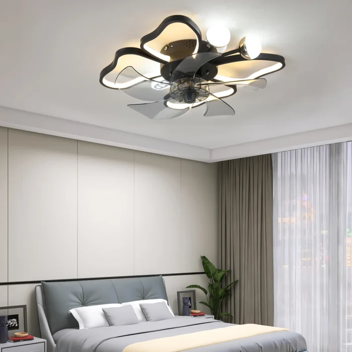 ARLGSITE Modern Ceiling Fan with Lights – Transparent Blades, 6-Speed Remote, LED Adjustable Lamp - Image 2