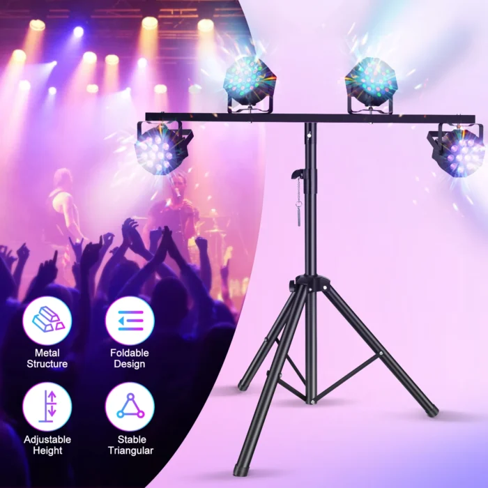 Yiflamefly T-Stand Tripod – Adjustable LED Par Light Bracket for Stage Lighting - Image 2
