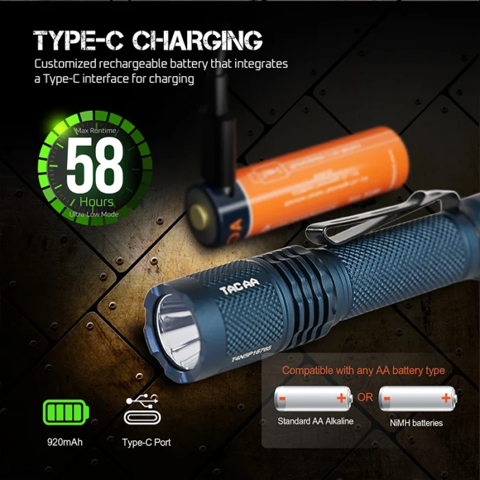 ACEBEAM TAC AA2.0 EDC Flashlight – 900 Lumens, 360m Beam, SFT-25R LED Torch - Image 6