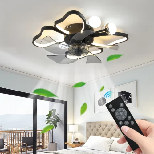 ARLGSITE Modern Ceiling Fan with Lights – Transparent Blades, 6-Speed Remote, LED Adjustable Lamp